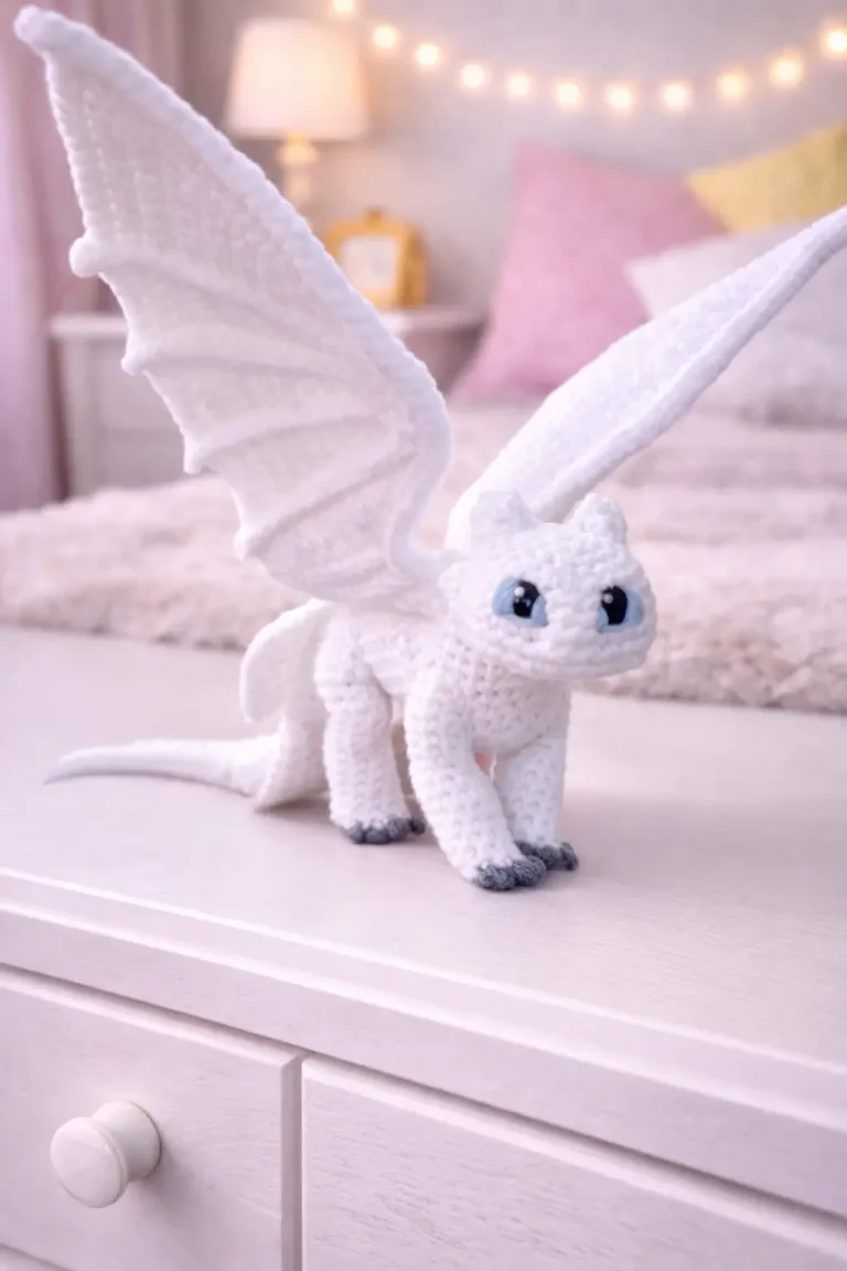White Dragon Amigurumi Crochet Pattern