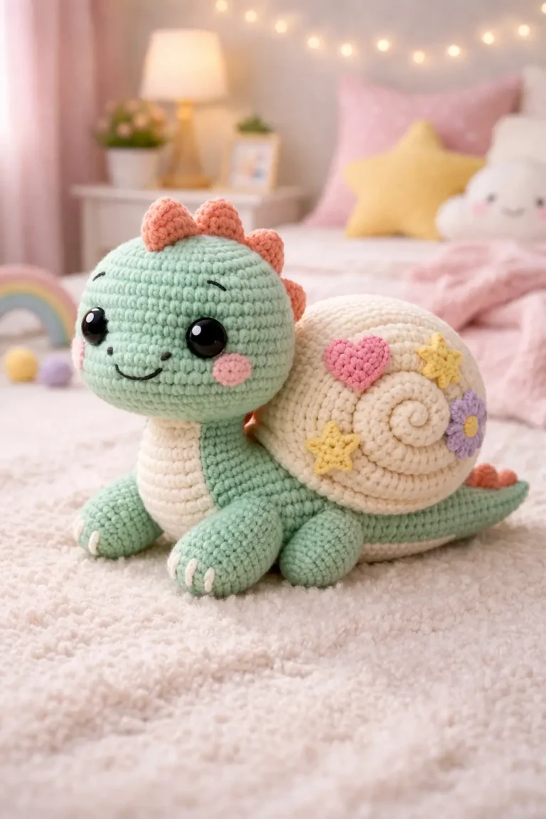 Cute Snail Amigurumi Crochet Pattern with Spiral Shell