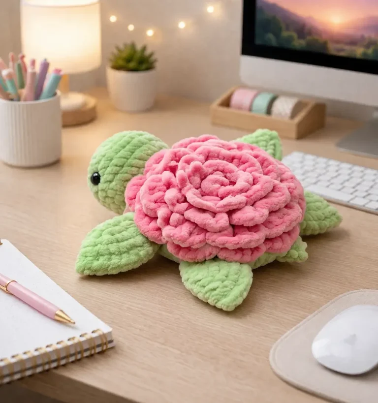 Rose Turtle Amigurumi Crochet Pattern