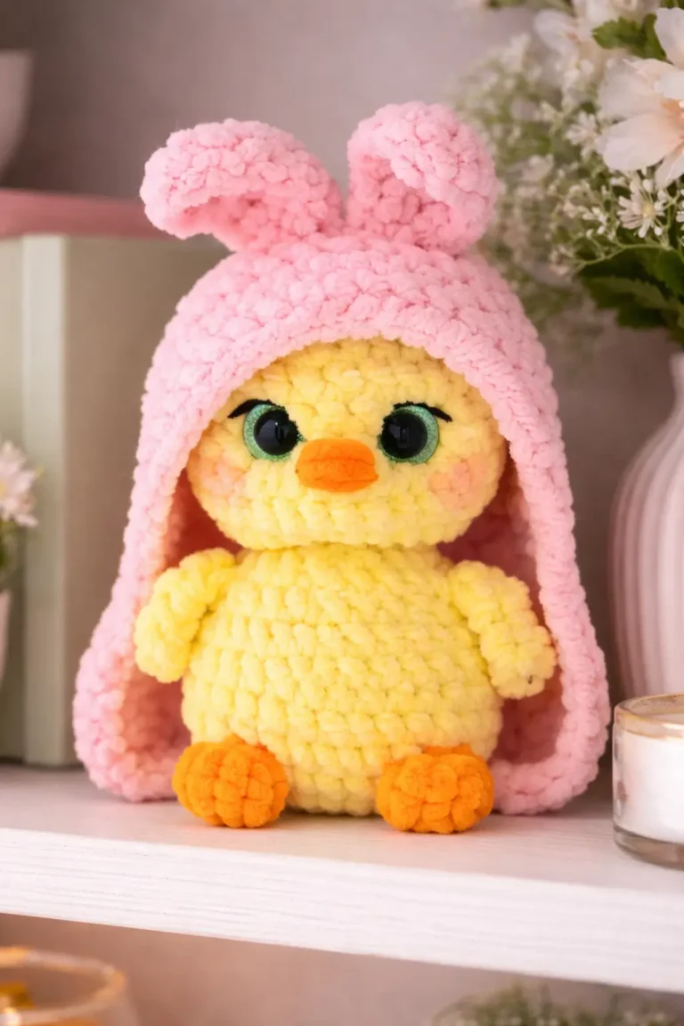 Baby Chick in a Bunny Hood Amigurumi Crochet Pattern