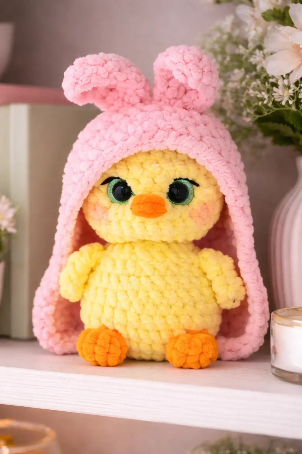 Baby Chick in a Bunny Hood Amigurumi Crochet Pattern