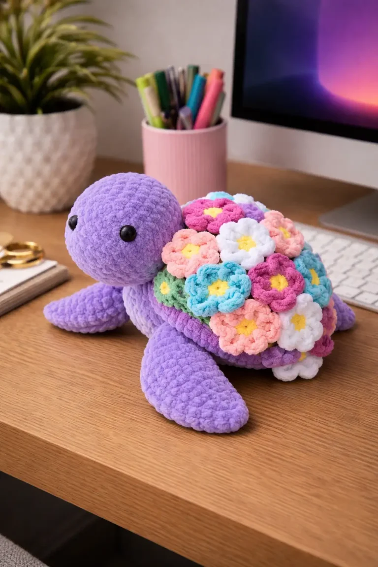 Flower Turtle Amigurumi Crochet Pattern with Bouquet Shell
