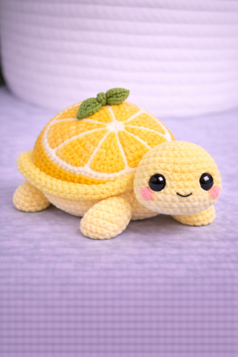 Orange Turtle Amigurumi Pattern With Citrus Slice Shell