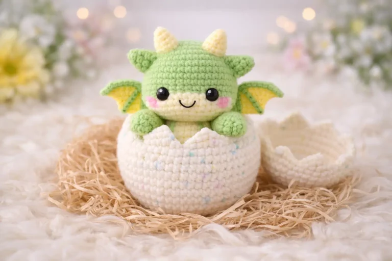 Baby Dragon Amigurumi Crochet Pattern in a Cracked Egg
