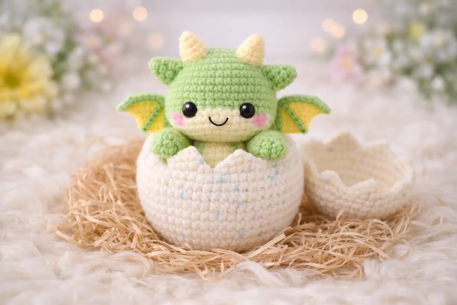 Baby Dragon Amigurumi Crochet Pattern in a Cracked Egg