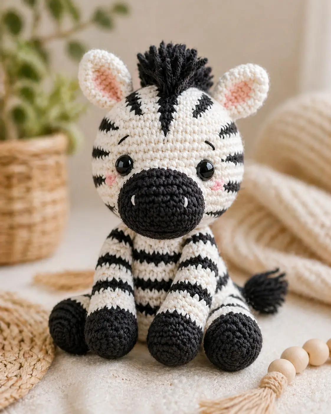Sitting Zebra Amigurumi Crochet Pattern