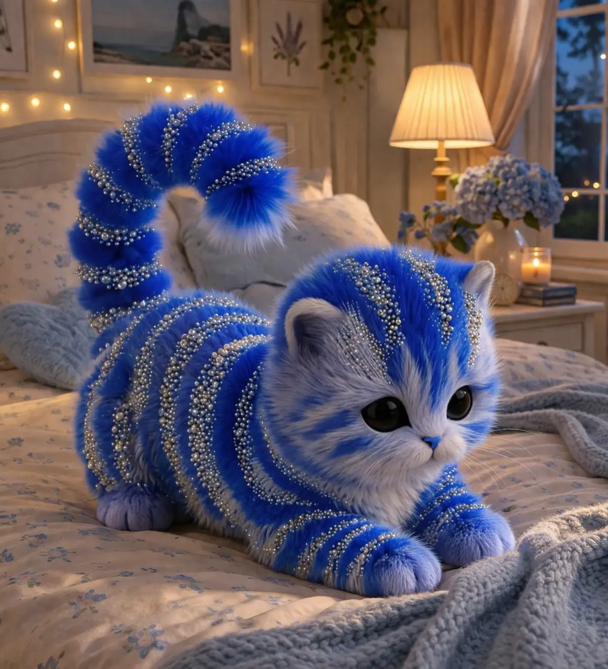 Blue Striped Cat Amigurumi Crochet Pattern
