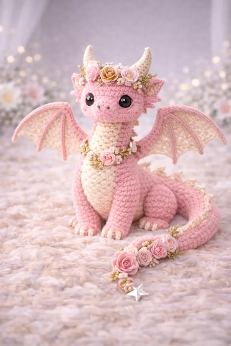 Pink Dragon Amigurumi Crochet Pattern