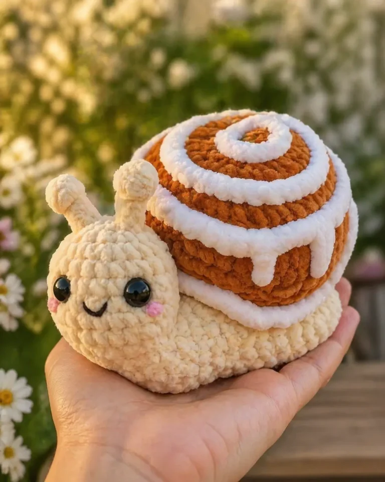 Cinnamon Roll Snail Amigurumi Crochet Pattern