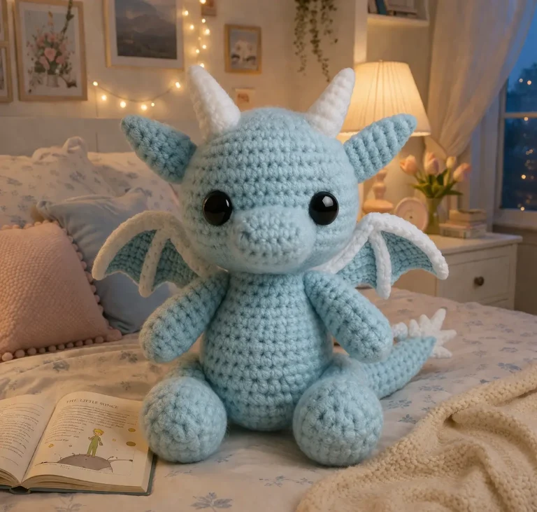 Dragon Amigurumi Crochet Pattern for a Small Seated Baby Dragon