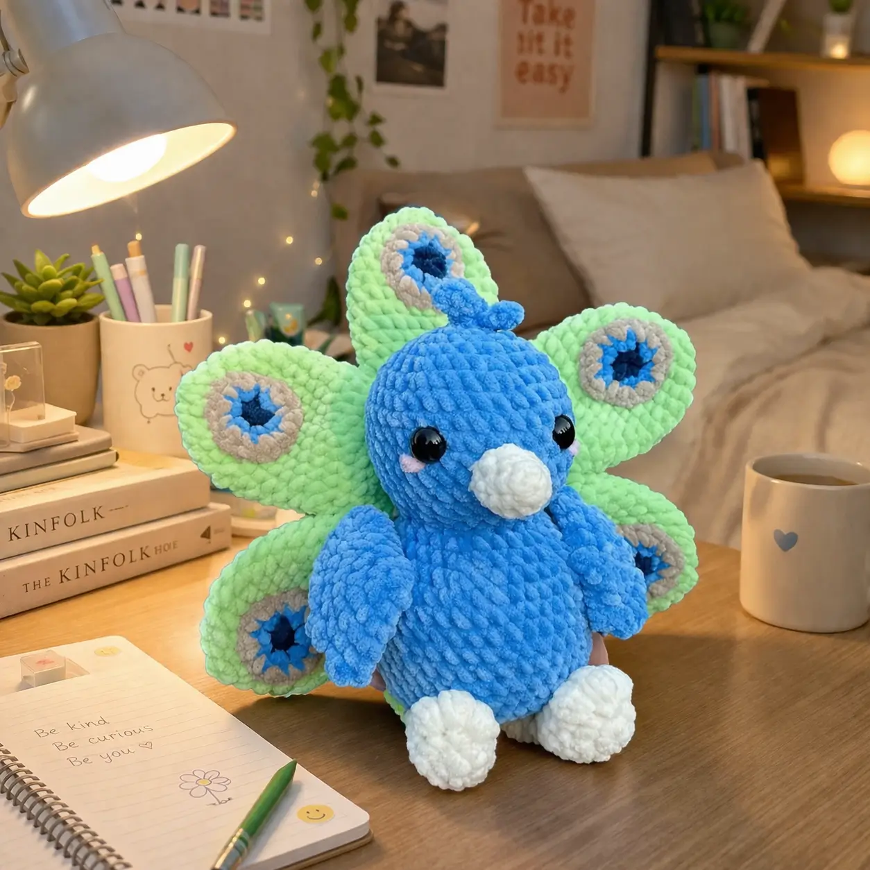Peacock Amigurumi Crochet Pattern: Plush Fan-Tail Bird Step by Step