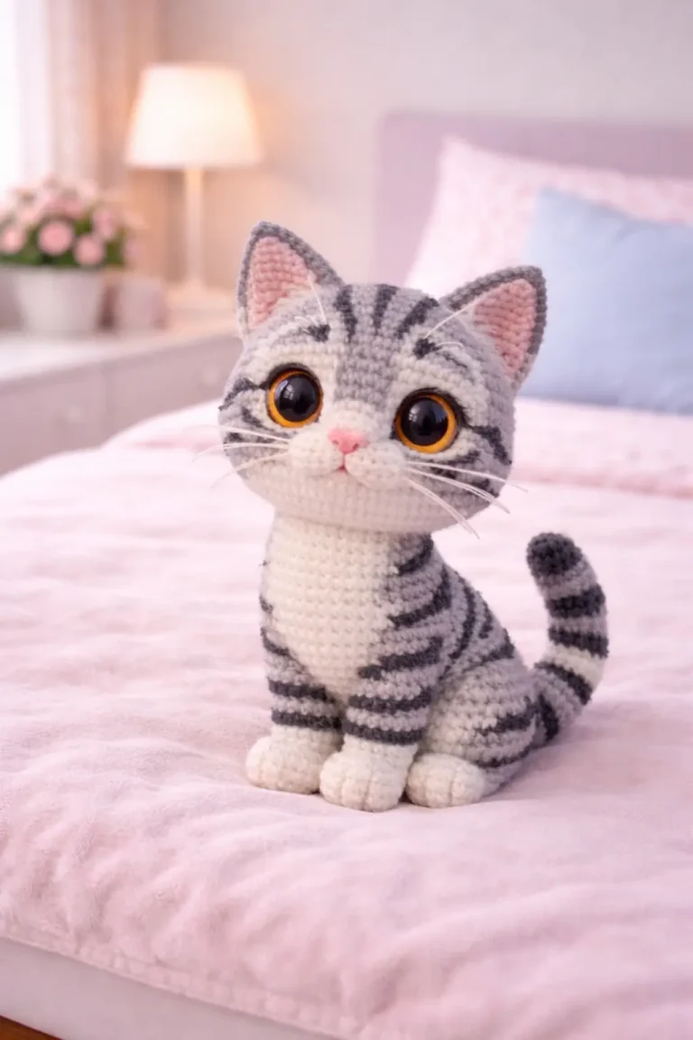 Gray Tabby Cat Amigurumi Crochet Pattern