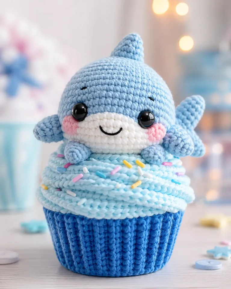 Dolphin Cupcake Amigurumi Crochet Pattern