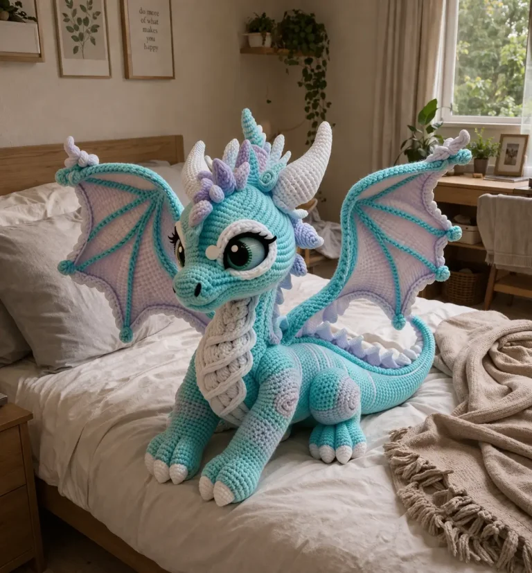 Large Pastel Dragon Amigurumi Crochet Pattern