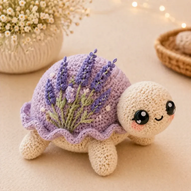 Lavender Shell Turtle Amigurumi Crochet Pattern