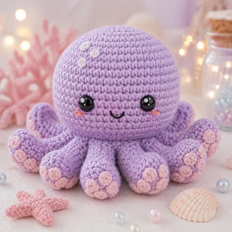 Lavender Octopus Amigurumi Crochet Pattern with Suckers