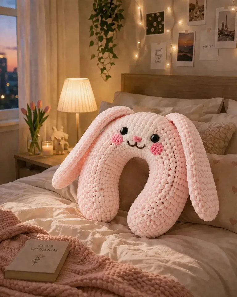 Bunny Amigurumi Crochet Pattern for a Plush Neck Pillow