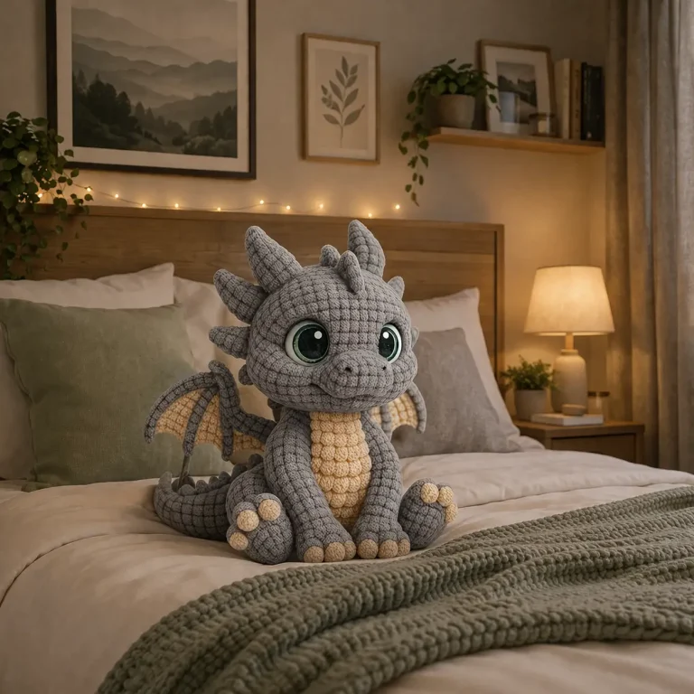 Dragon Amigurumi Crochet Pattern for a Seated Baby Dragon
