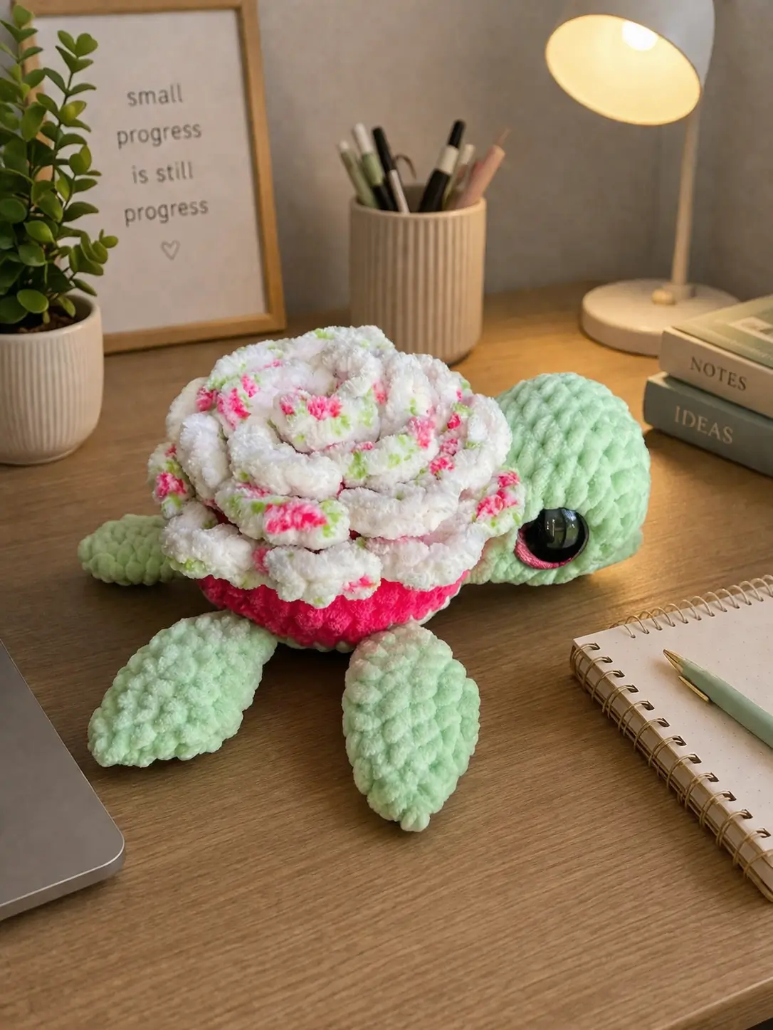 Flower Turtle Amigurumi Pattern With Layered Peony Shell
