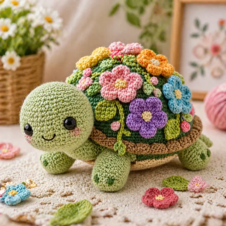 Flower Shell Turtle Amigurumi Crochet Pattern