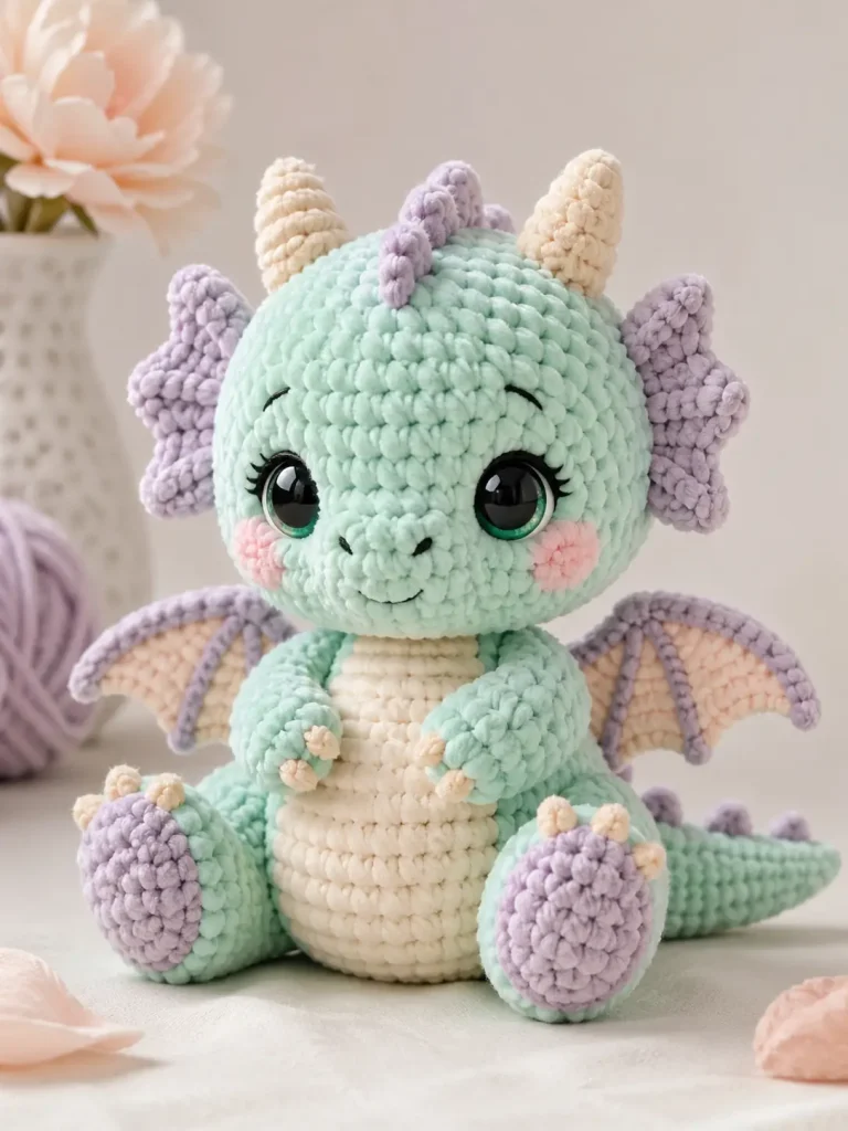 Pastel Baby Dragon Amigurumi Crochet Pattern