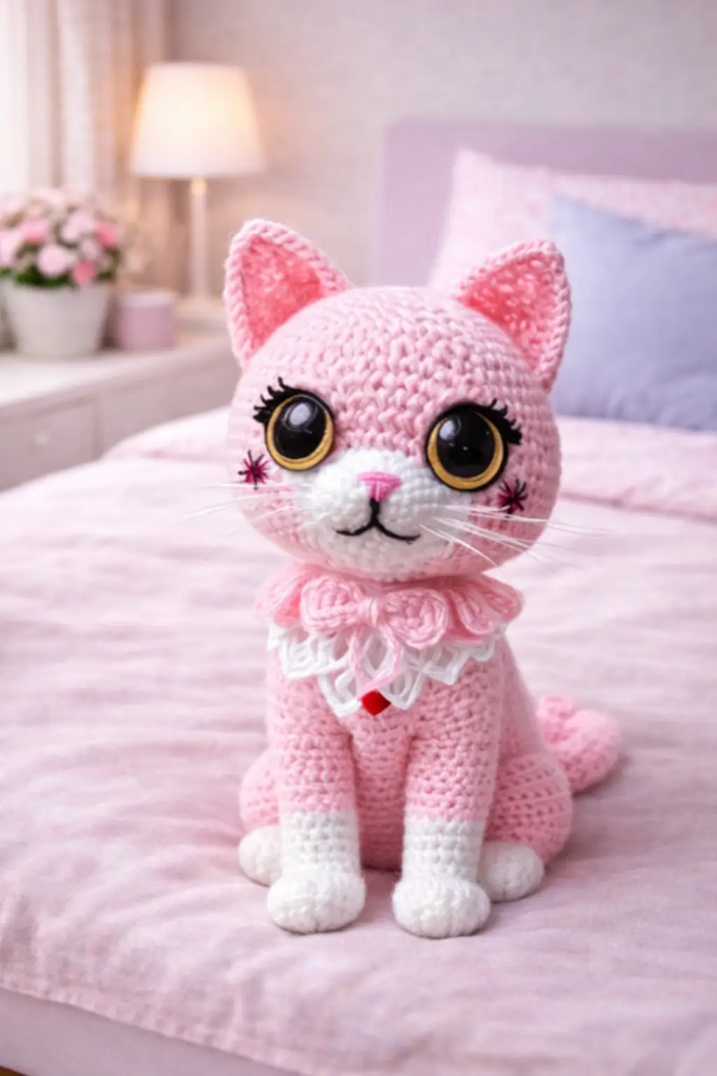 pink kitten amigurumi crochet pattern