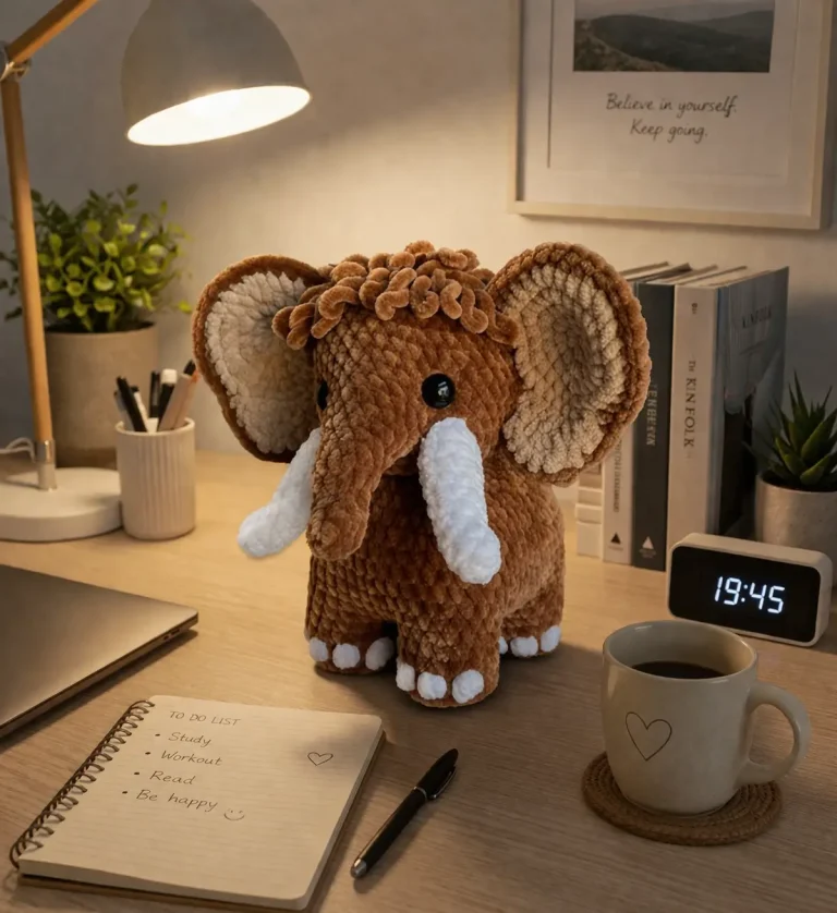 Woolly Mammoth Amigurumi Pattern for a Plush Chenille Mammoth