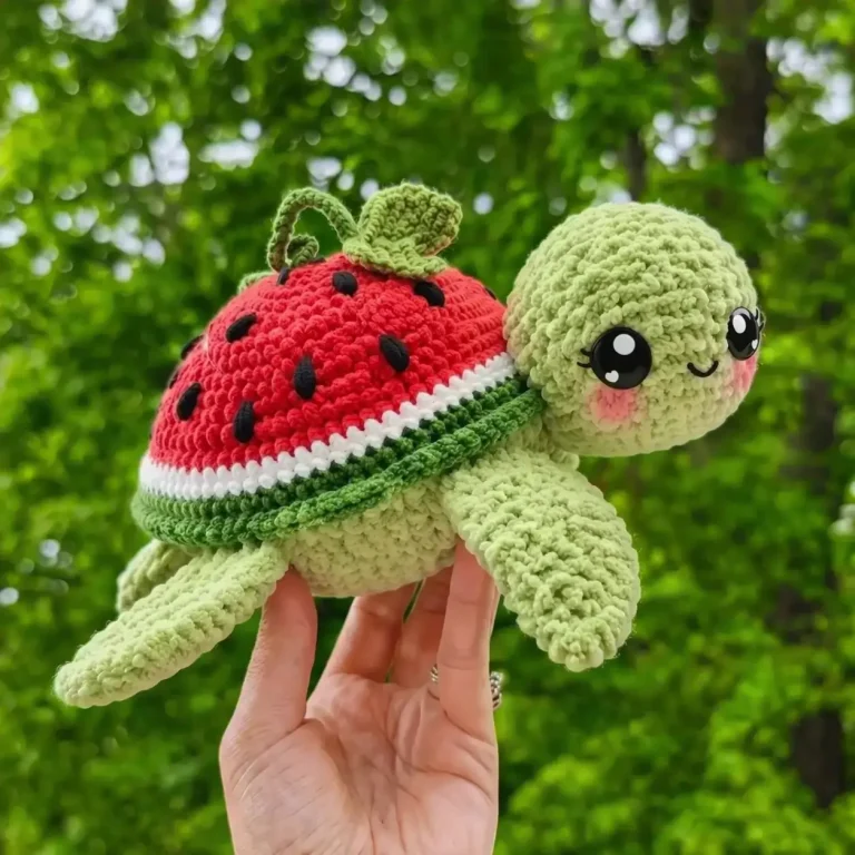 Watermelon Turtle Amigurumi Crochet Pattern