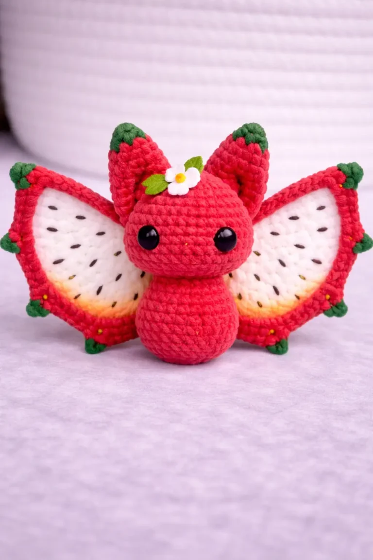 Strawberry Bat Amigurumi Crochet Pattern