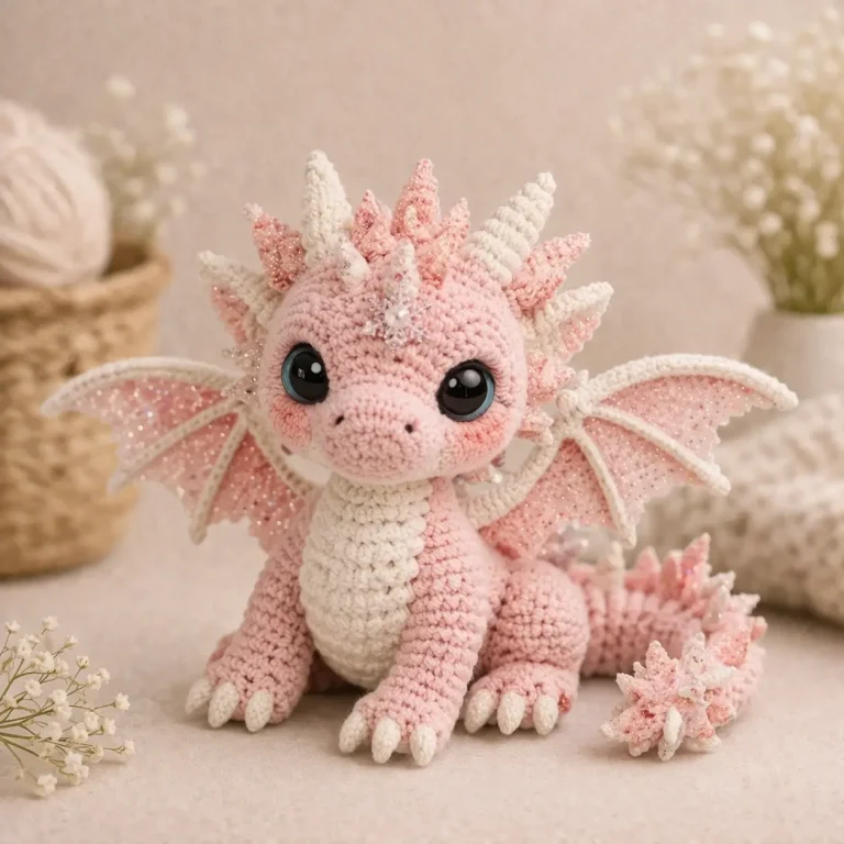 Dragon Amigurumi Crochet Pattern Inspired by a Pink Baby Dragon