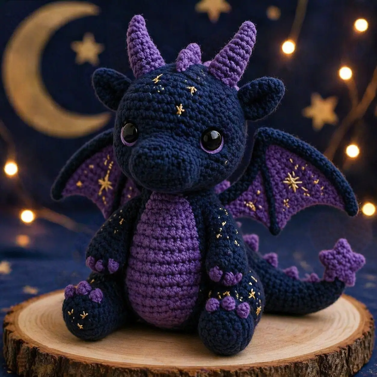 Dragon Amigurumi Crochet Pattern for a Celestial Night Dragon