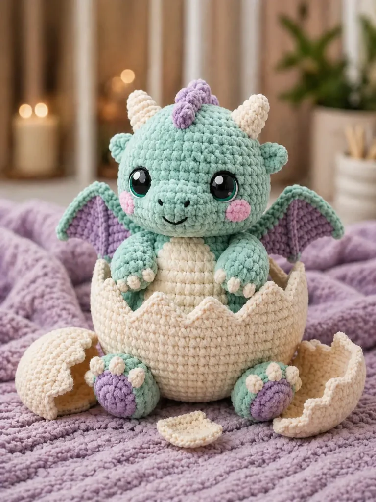 Free Hatching Baby Dragon Pattern