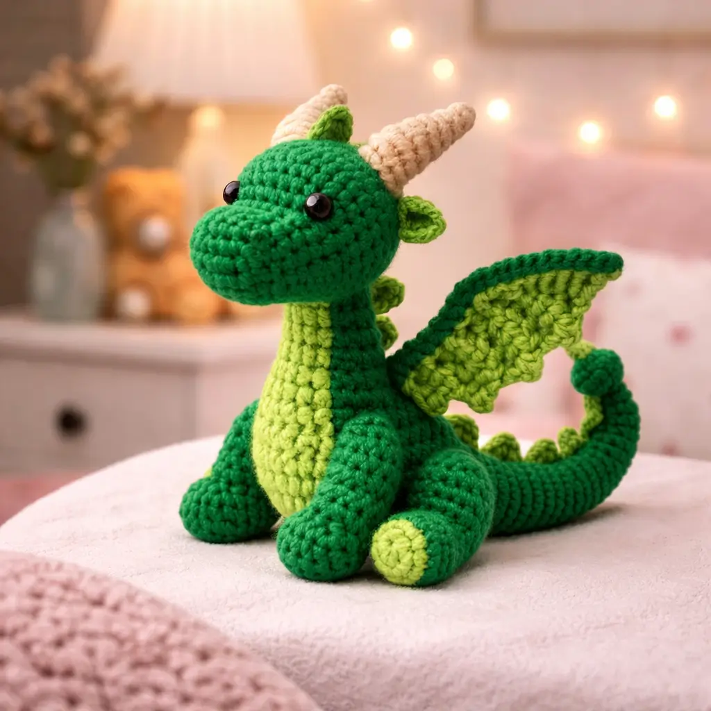 Little Green Dragon Amigurumi Crochet Pattern