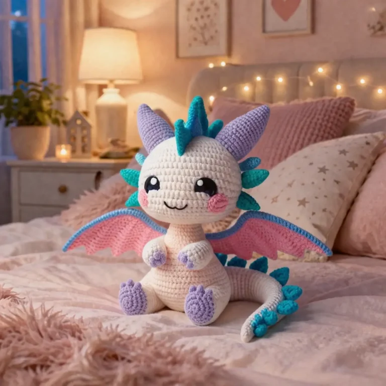 Pastel Baby Dragon Amigurumi Crochet Pattern for a Kawaii Plush