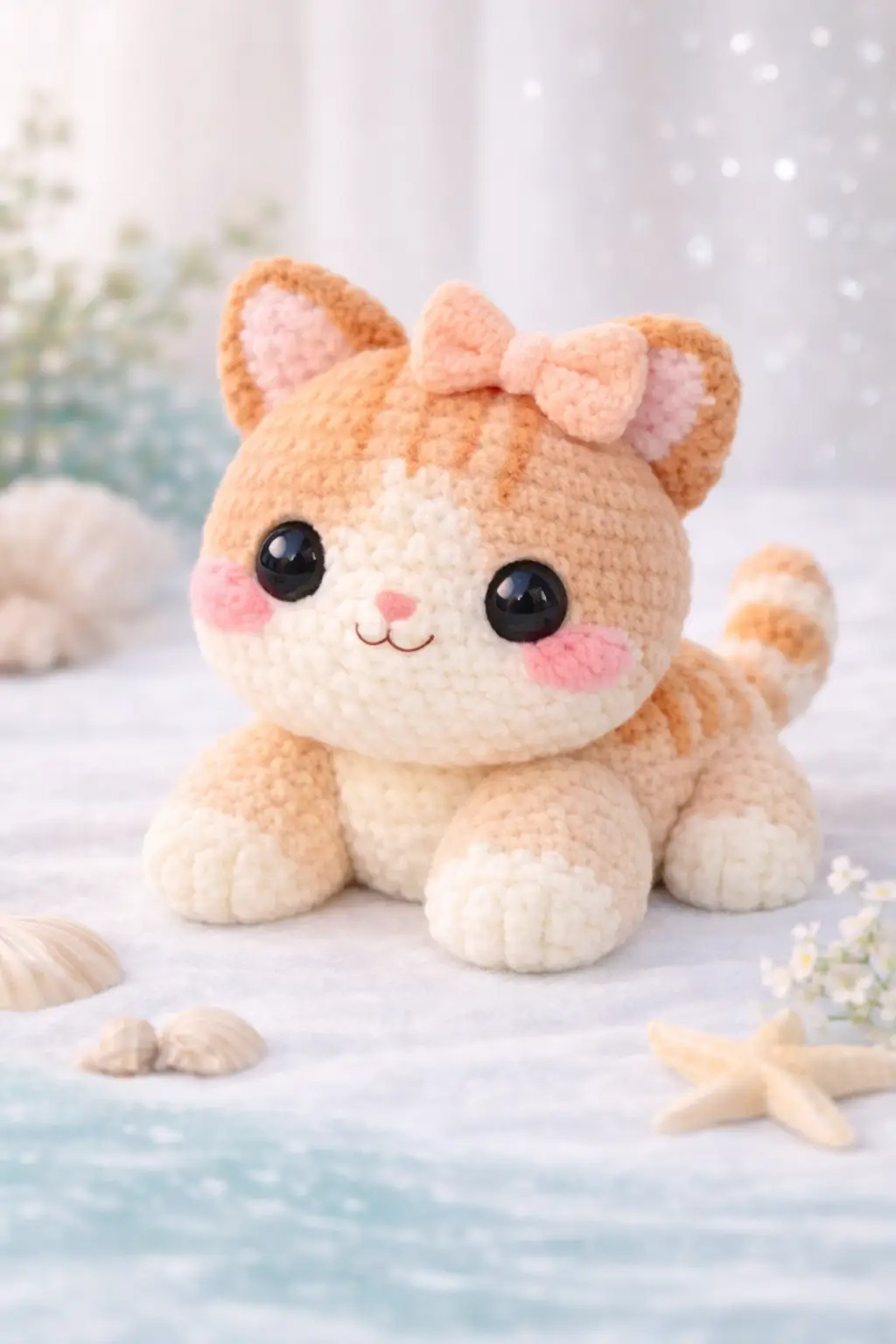 Tabby Cat Amigurumi Crochet Pattern With Bow