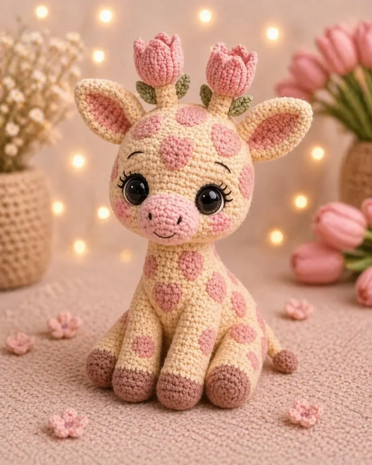 Giraffe Amigurumi Crochet Pattern With Tulip Ossicones