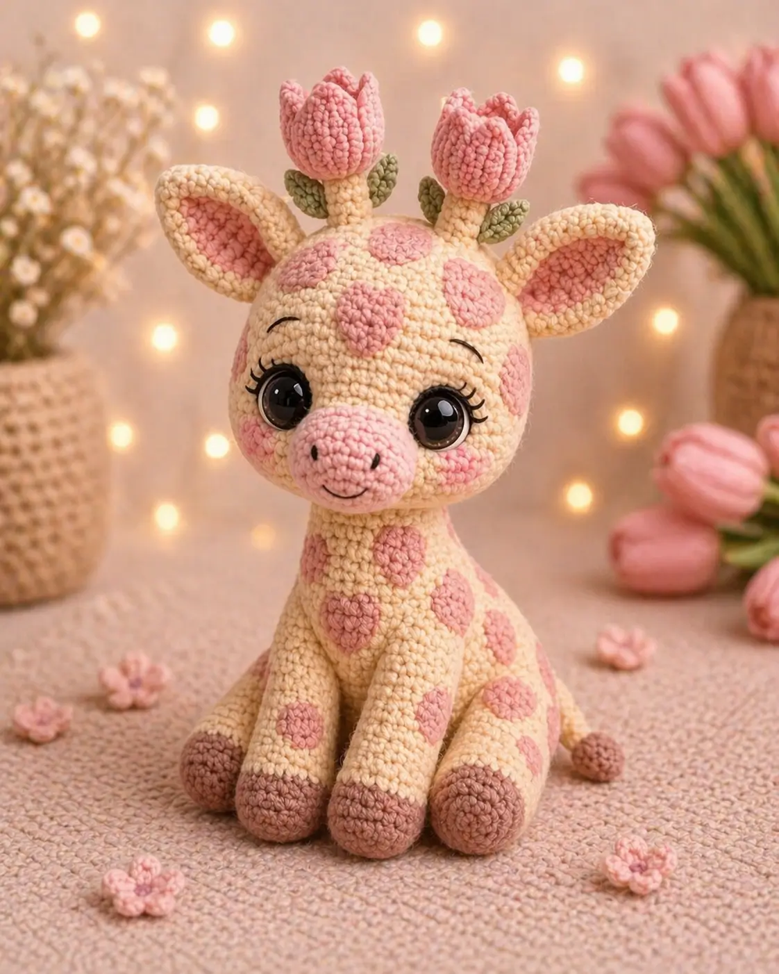 Giraffe Amigurumi Crochet Pattern With Tulip Ossicones