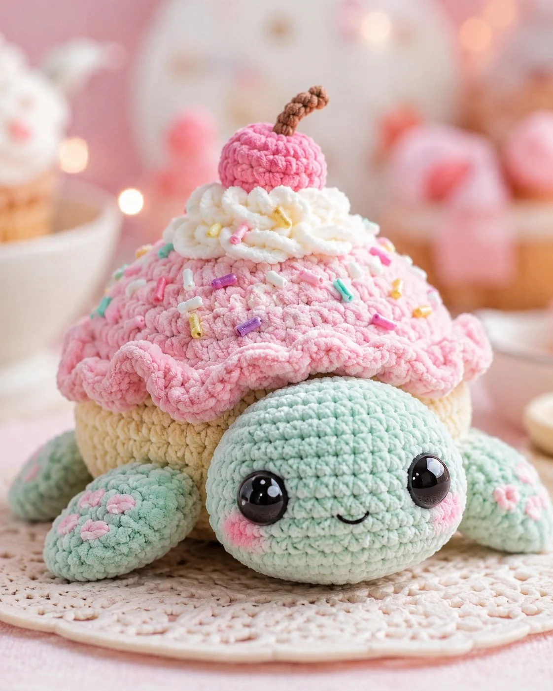 Cupcake turtle amigurumi crochet pattern for crafting enthusiasts