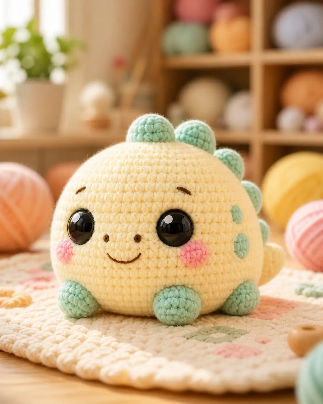 Dinosaur Amigurumi Crochet Pattern for a Pastel Chubby Dino