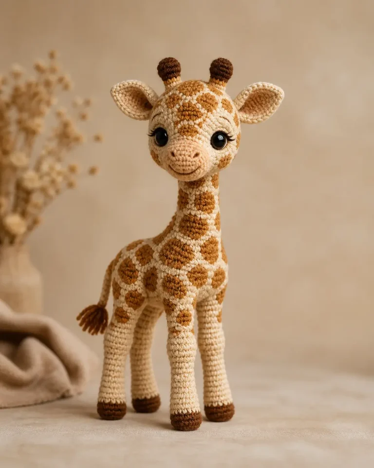 Standing Giraffe Amigurumi Crochet Pattern for DK Yarn