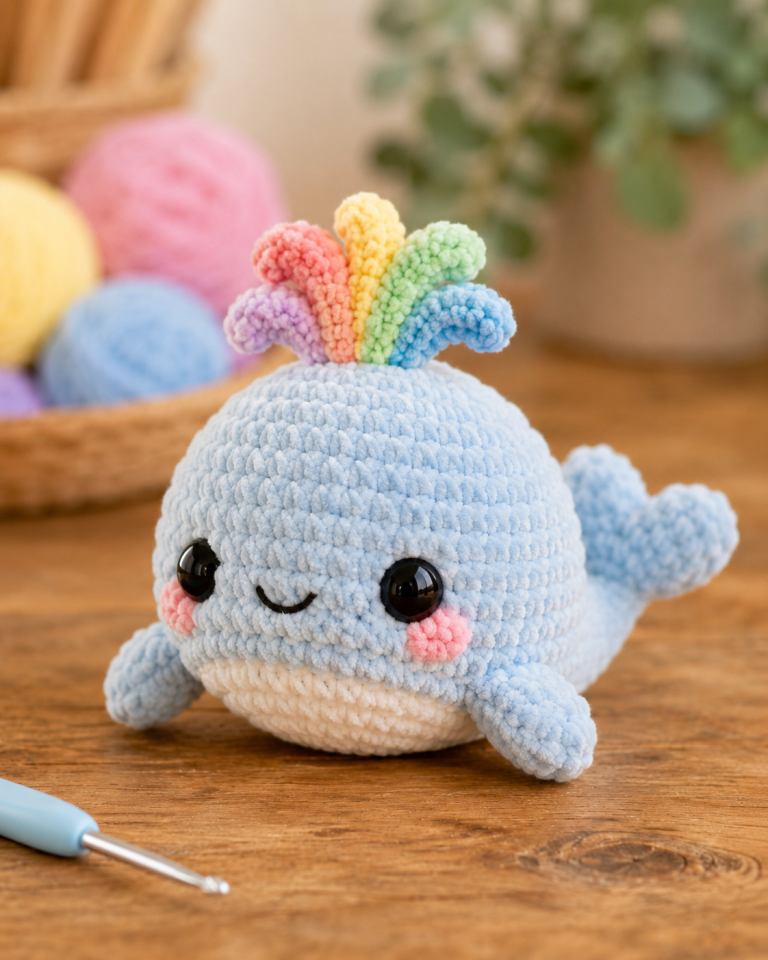Rainbow Whale Amigurumi Crochet Pattern