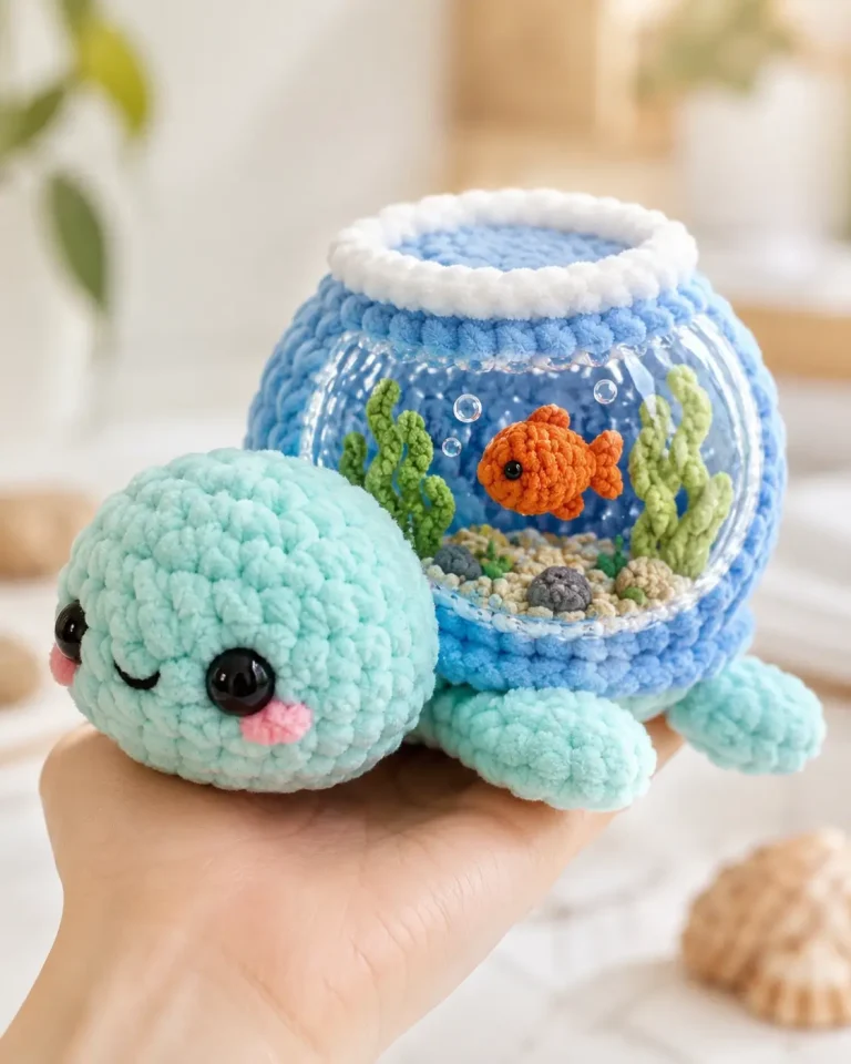 Bubble Whale Amigurumi Crochet Pattern with Fishbowl Body
