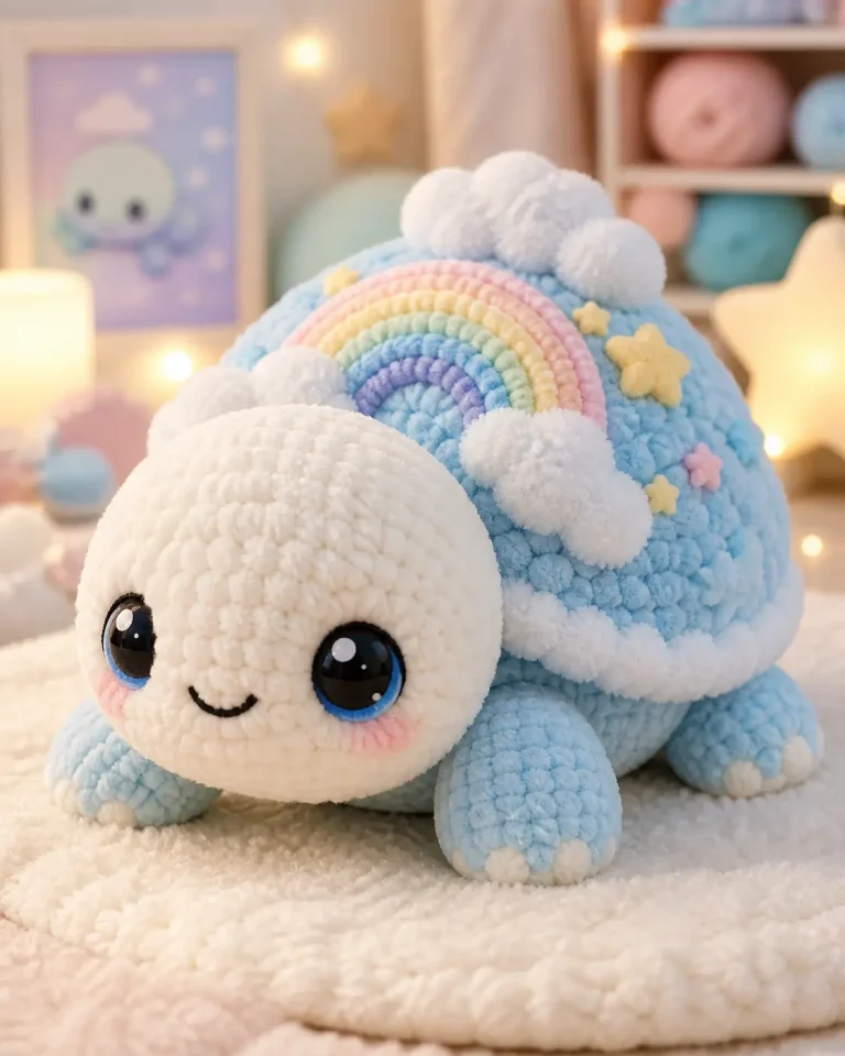 Rainbow Shell Turtle Amigurumi Crochet Pattern
