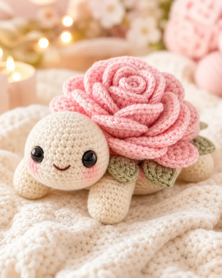 Rose Turtle Amigurumi Crochet Pattern