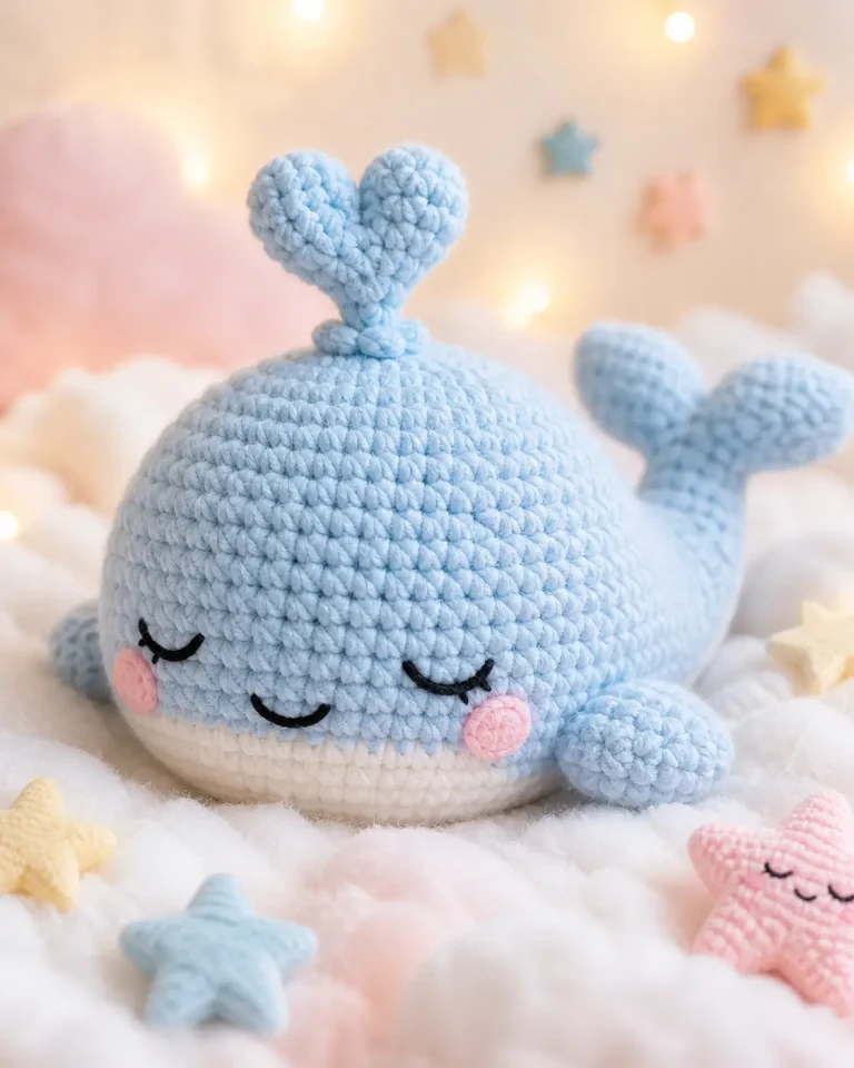 Sleepy Blue Whale Amigurumi Crochet Pattern