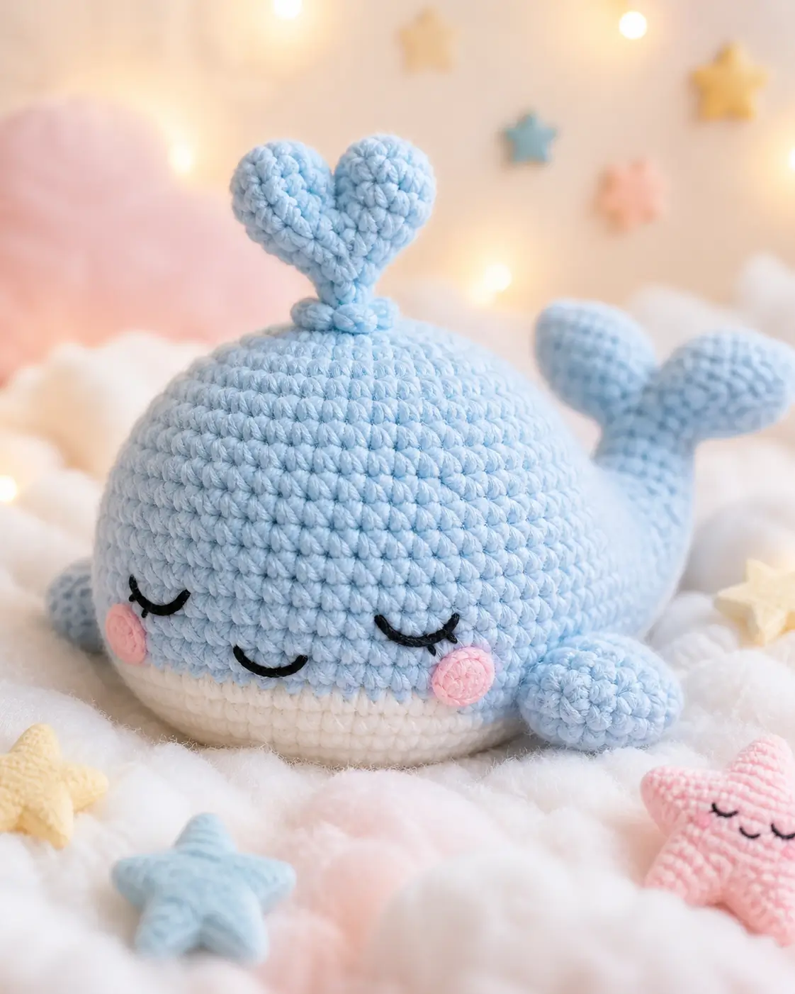 Sleepy Blue Whale Amigurumi Crochet Pattern