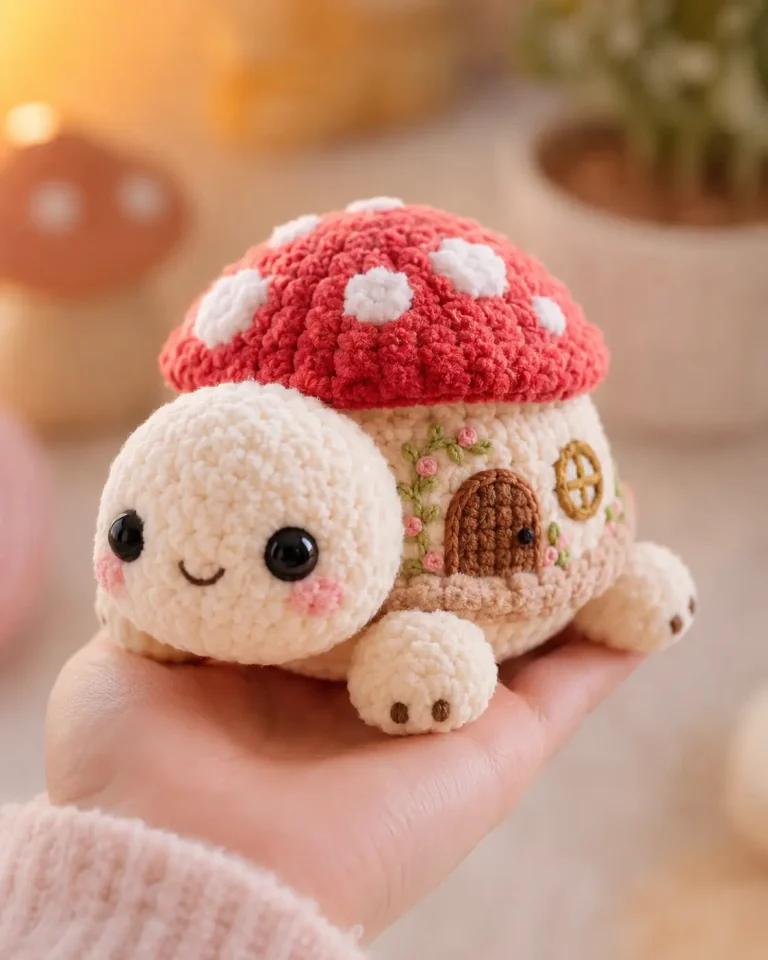 Mushroom Turtle Amigurumi Crochet Pattern: Plush Cottage Shell
