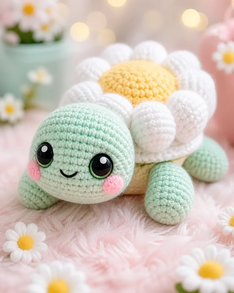Daisy Turtle Amigurumi Crochet Pattern