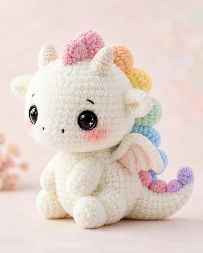 Rainbow Baby Dragon Amigurumi Crochet Pattern