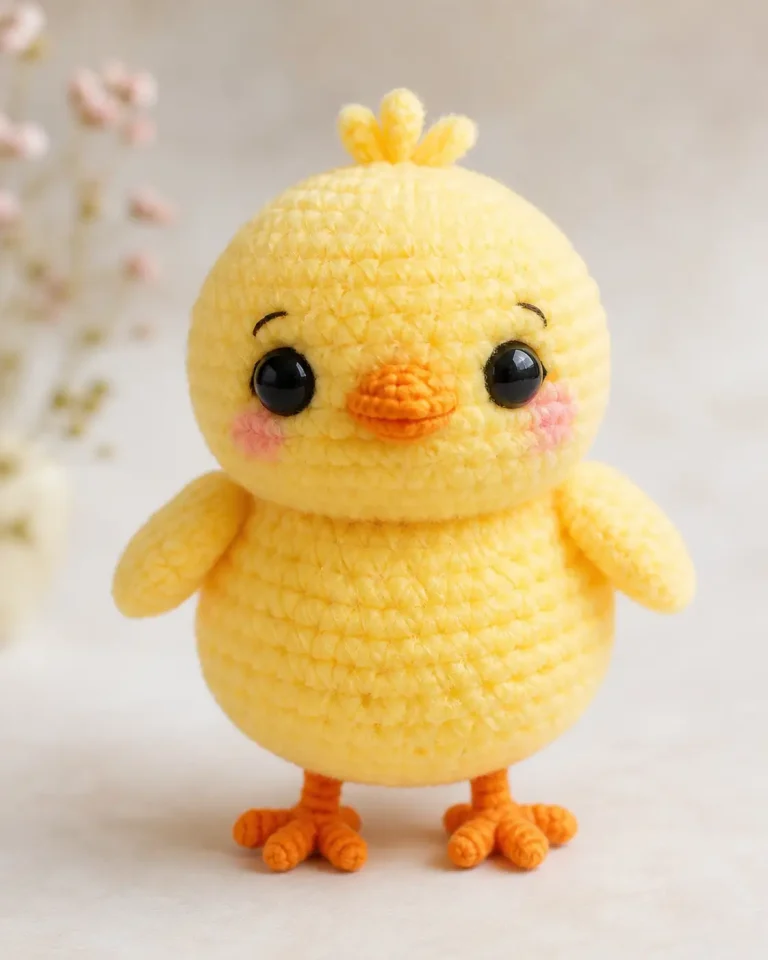 Chick Amigurumi Crochet Pattern: Round Baby Bird With Toes